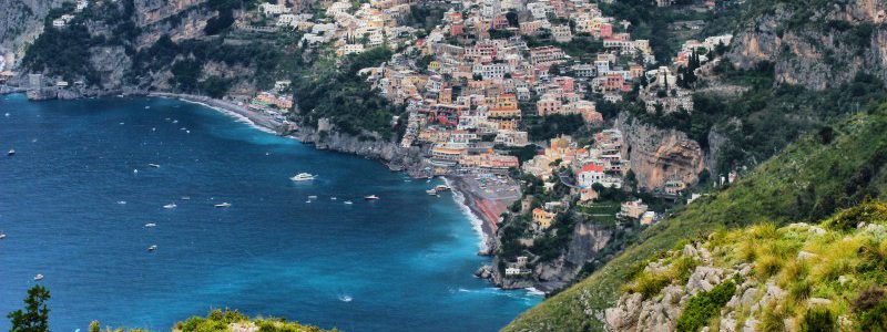 Amalfiwanderung Blick auf Positano vom Sentiero degli Dei Pfad der Götter